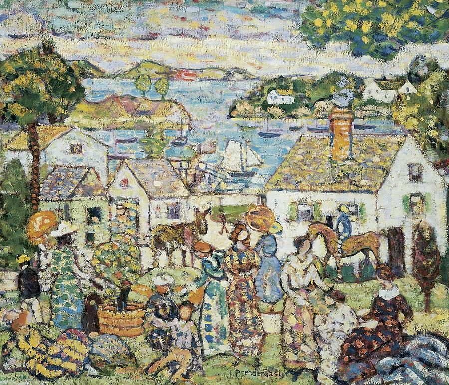 Boat Photograph - New England Harbour, C.1919-23 Oil On Canvas by Maurice Prendergast