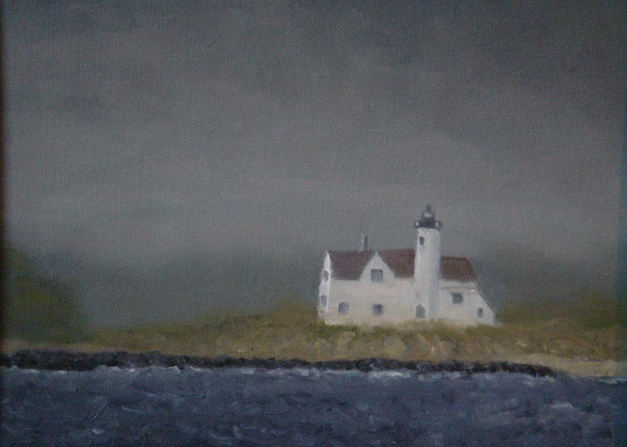 New England Lighthouse Painting by Michael Lynn Brown