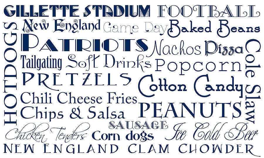 New England Patriots Game Day Food 1 Digital Art by Andee Design