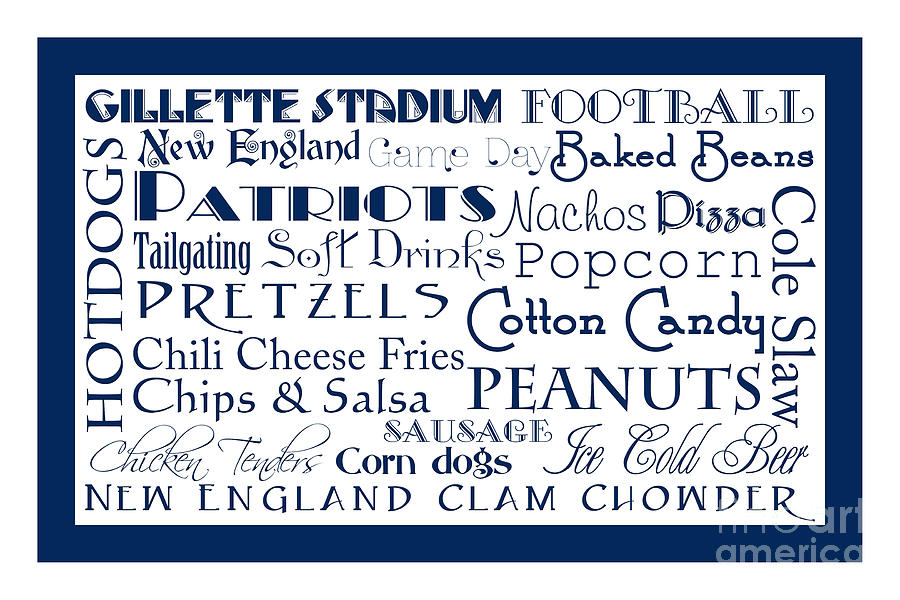 New England Patriots Game Day Food 2 Digital Art by Andee Design