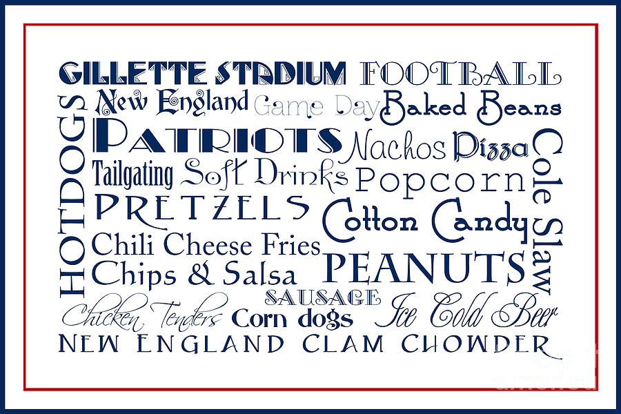 New England Patriots Game Day Food 3 Digital Art by Andee Design