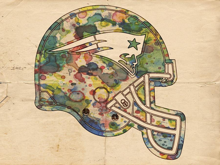 New England Patriots Helmet Art Painting by Florian Rodarte