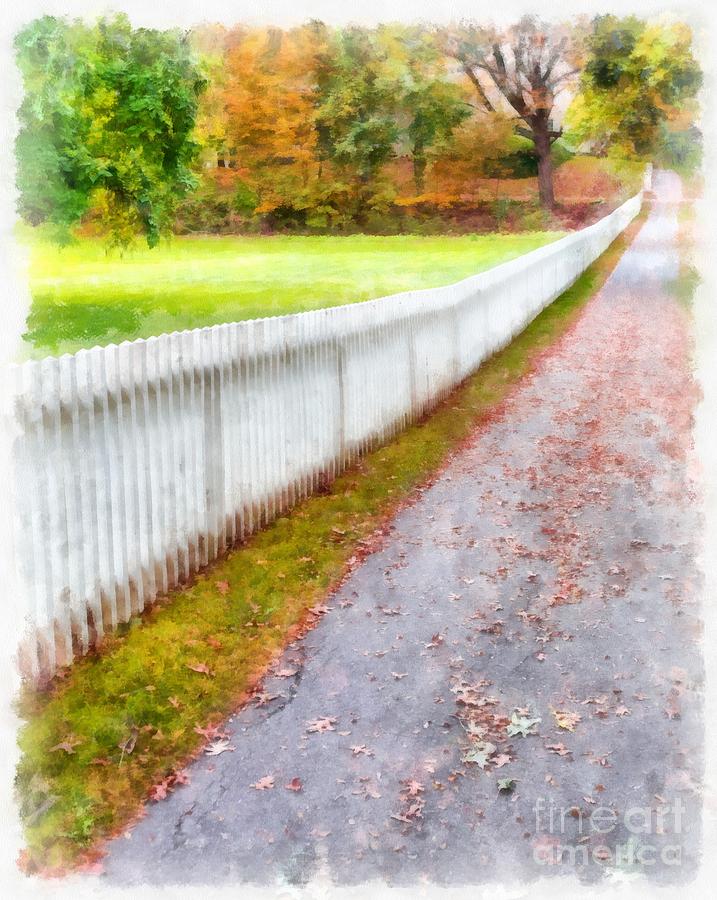 Fall Photograph - New England Picket Fence by Edward Fielding