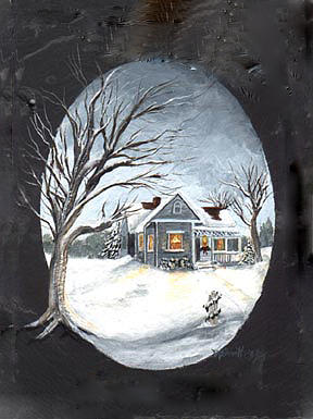 New England Winter Painting by Barbara McDevitt