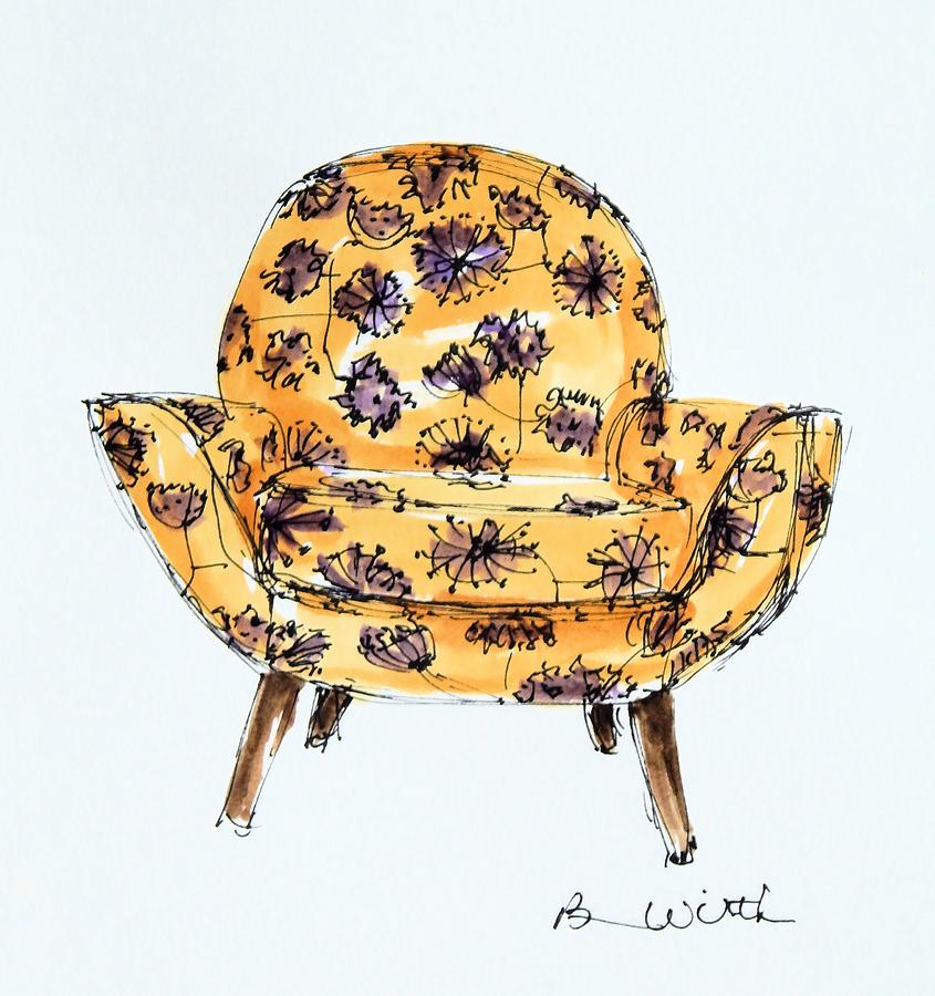 New Gamboge Chair Painting by Barbara Wirth