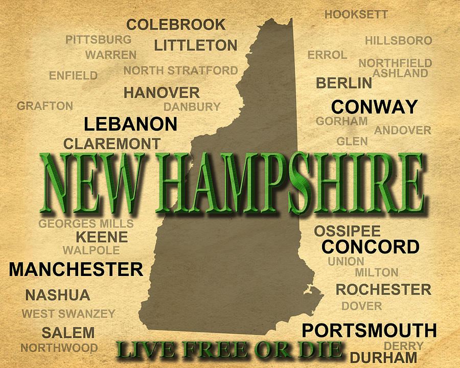 New Hampshire State Pride Map Silhouette  Photograph by Keith Webber Jr