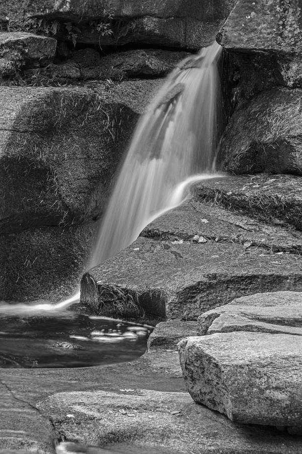 New Hampshire Waterfall Black and White Photograph by Nancy De Flon