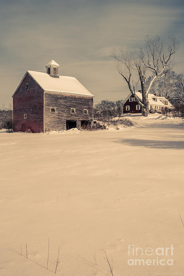 New Hampshire Winter Farm Scene Photograph by Edward Fielding