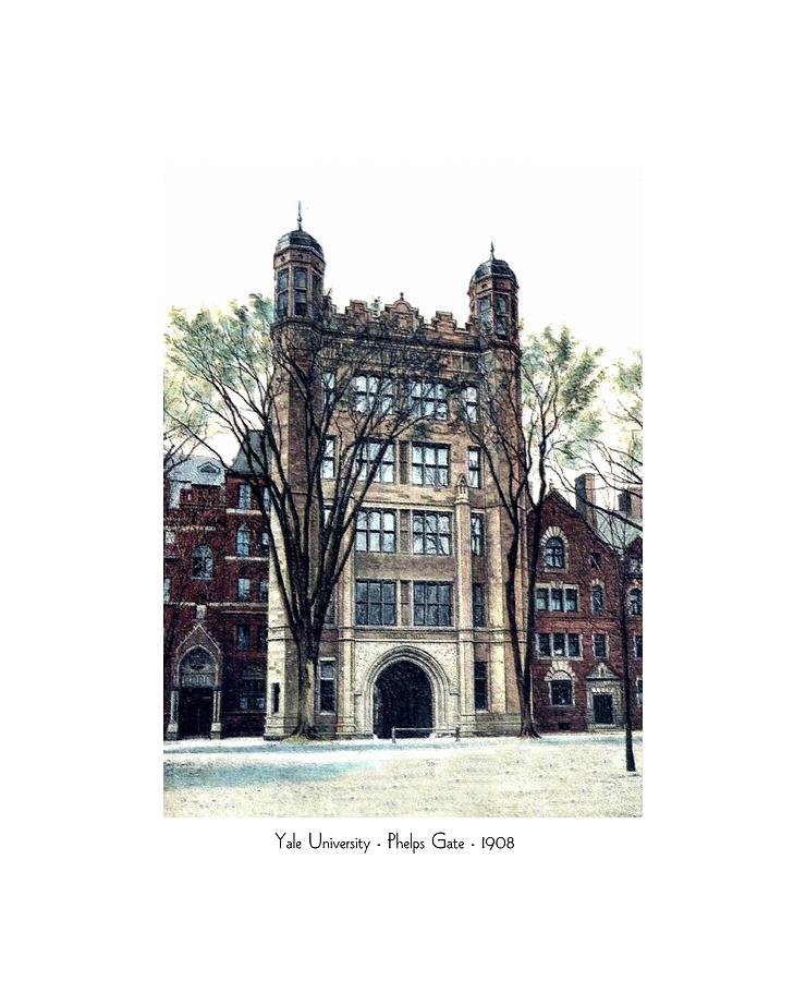 New Haven Connecticut - Yale University - Phelps Gate - 1908 Digital Art by John Madison