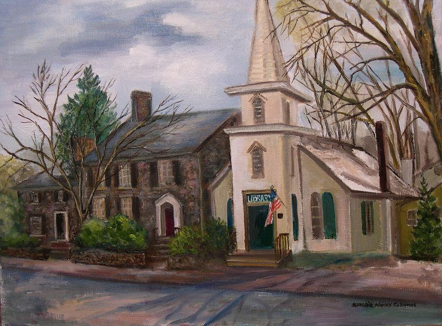 New Hope and Solebury Free Library Painting by Aurelia Nieves-Callwood