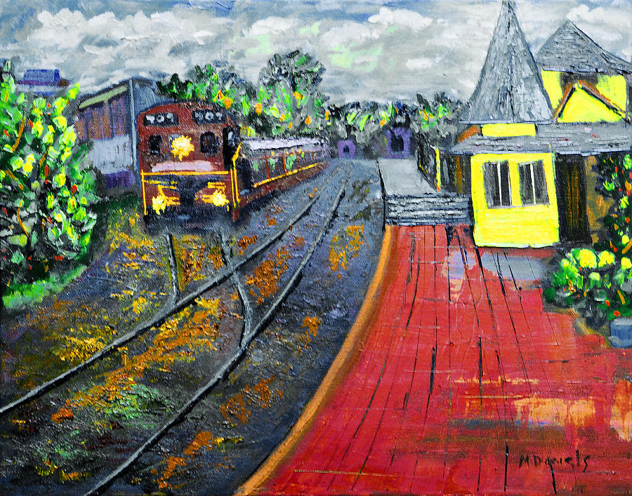 New Hope PA Train Station Painting by Michael Daniels