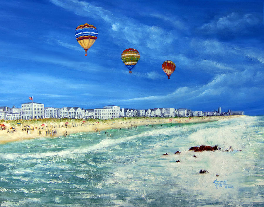 Hot Air Balooning, New Jersey Shore Painting by Leonardo Ruggieri