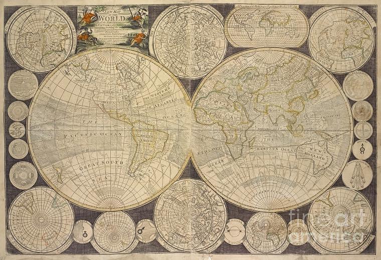 New Map of the World Circa 1798 Digital Art by Patricia Lintner