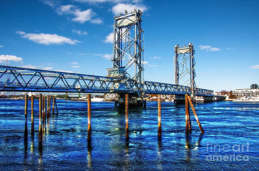Bridge Photograph - New Memorial Bridge - Portsmouth NH Side by Deena Athans