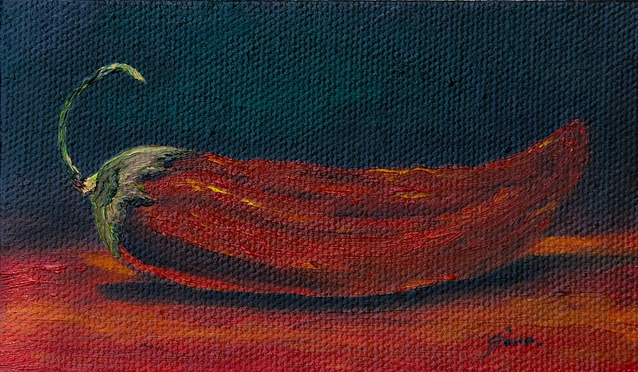 Red Chili Pepper Painting - New Mexico Chili by Gina Cordova