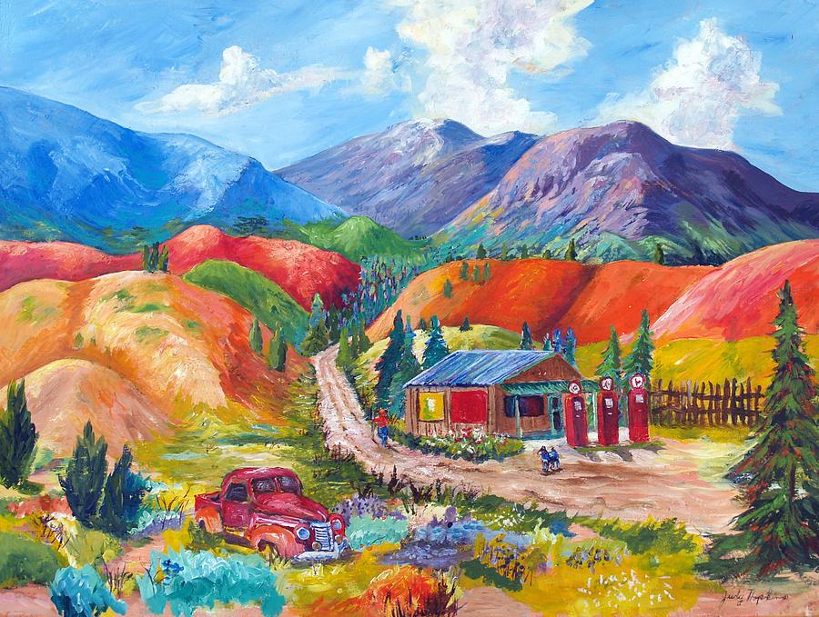 Mountain Painting - New Mexico Colors by Judy Hopkins