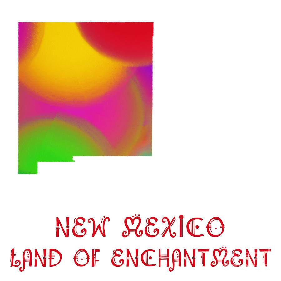 New Mexico State Map Collection 2 Digital Art by Andee Design