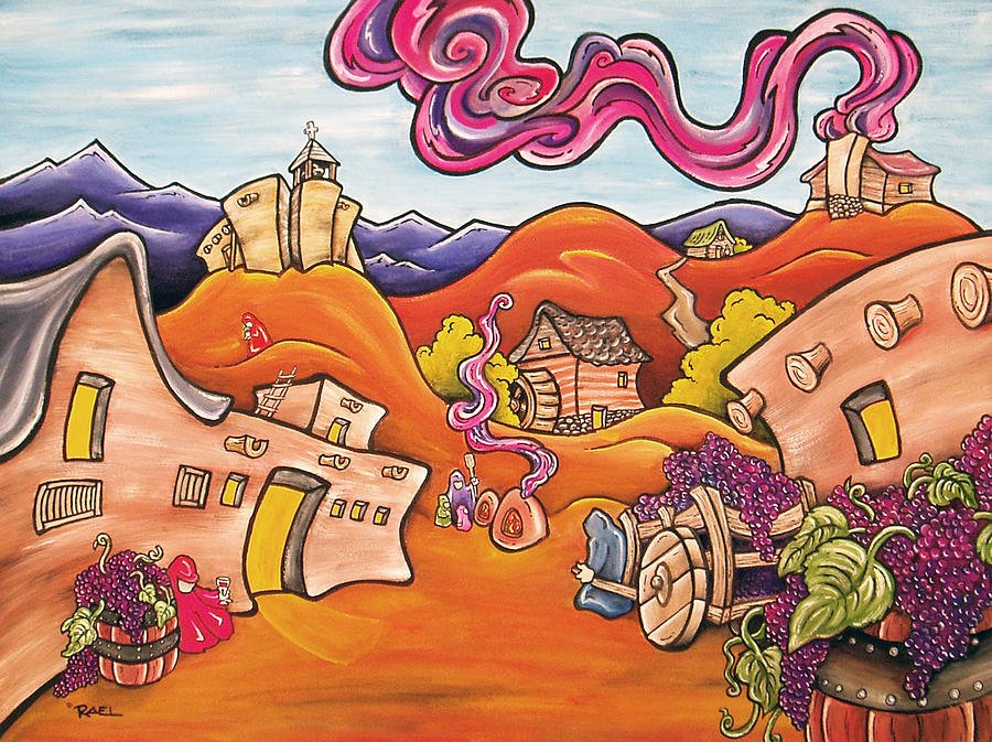 Wine Painting - Santa Fe Wine Festival by Robb Rael
