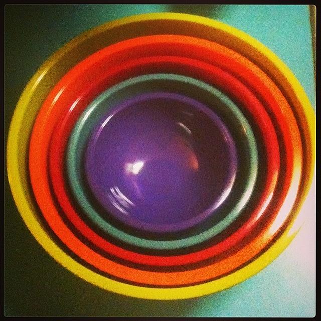 Rainbow Photograph - New Mixing Bowls For Baking Day by Jillian Reynolds