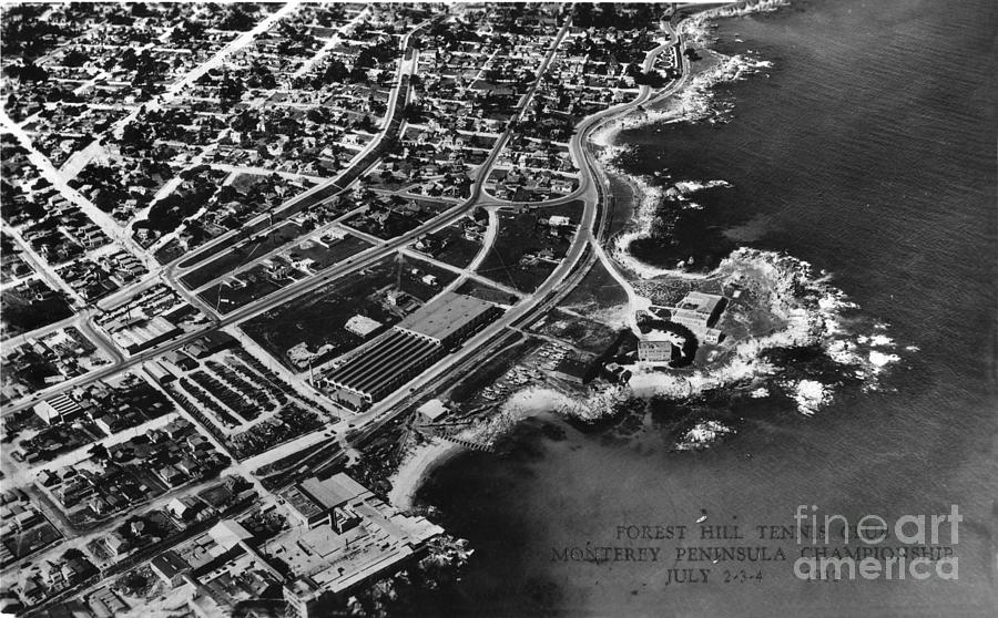 Hopkins Photograph - Aerial of New Monterey Hopkins Marine Station and Pacific Grove July 1932 by Monterey County Historical Society