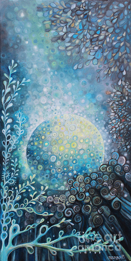 New Moon Rise 1 Painting by Manami Lingerfelt
