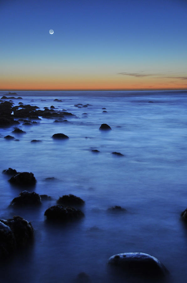 New Moon Setting On A Rocky Shore Photograph by Scott Lenhart - Fine ...