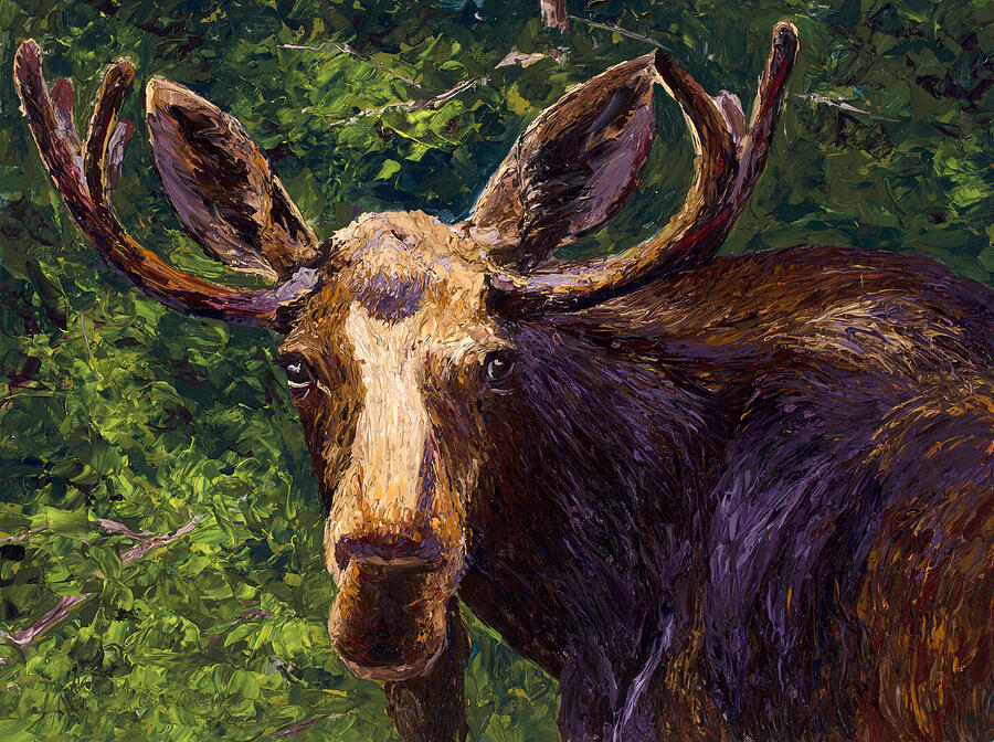 Loose Moose Painting by Mary Giacomini