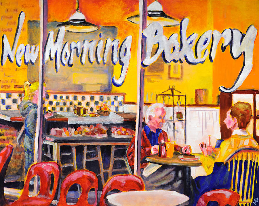 New Morning Bakery Painting by Mike Bergen