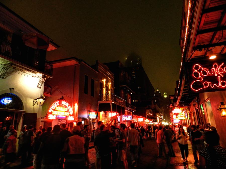 New Orleans - Bourbon Street 001 Photograph by Lance Vaughn