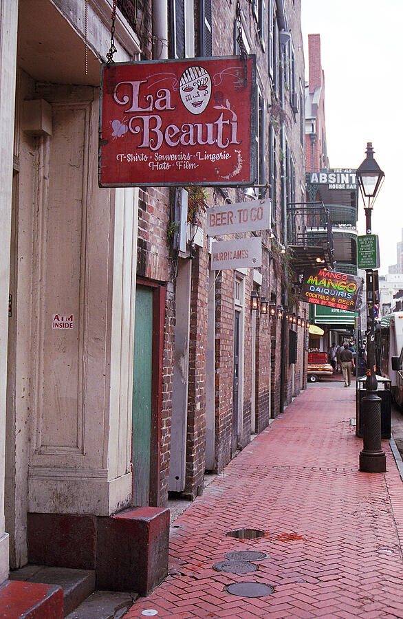 Brick Photograph - New Orleans - Bourbon Street 3 by Frank Romeo