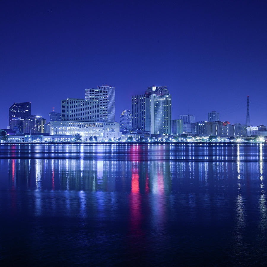 New Orleans By Night Skyline Photograph by Moreiso