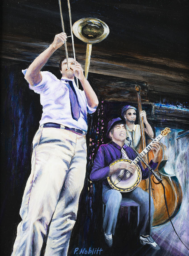 New Orleans Painting - New Orleans Fritzels Jazz 2 by Paula Noblitt