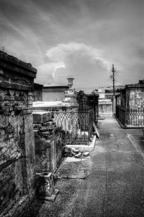 New Orleans Photograph - New Orleans Graveyard in Black and White by Greg and Chrystal Mimbs