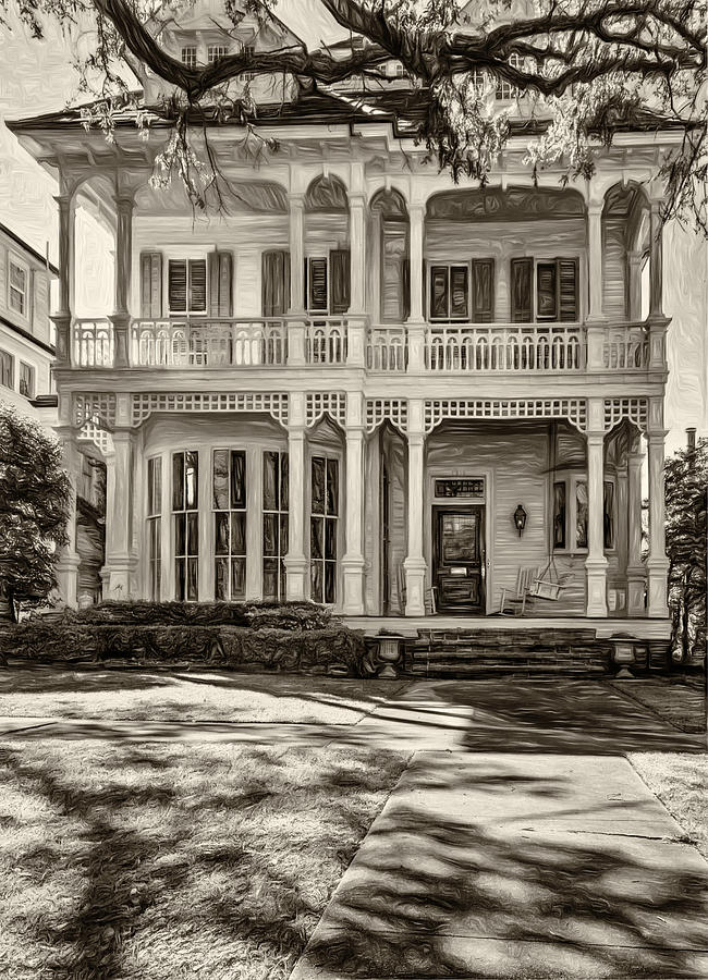 New Orleans Photograph - New Orleans Home - Paint sepia by Steve Harrington