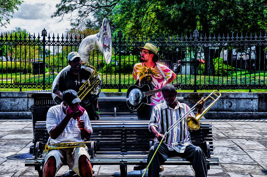 Jazz Photograph - New Orleans Jazz Band on Break by Bill Cannon