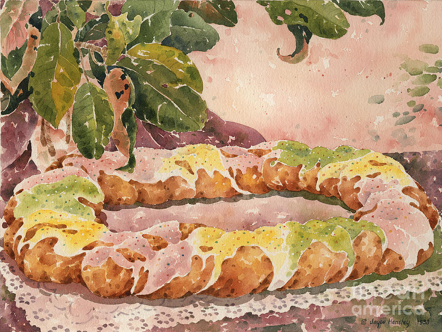 New Orleans Painting - New Orleans King Cake by Joyce Hensley