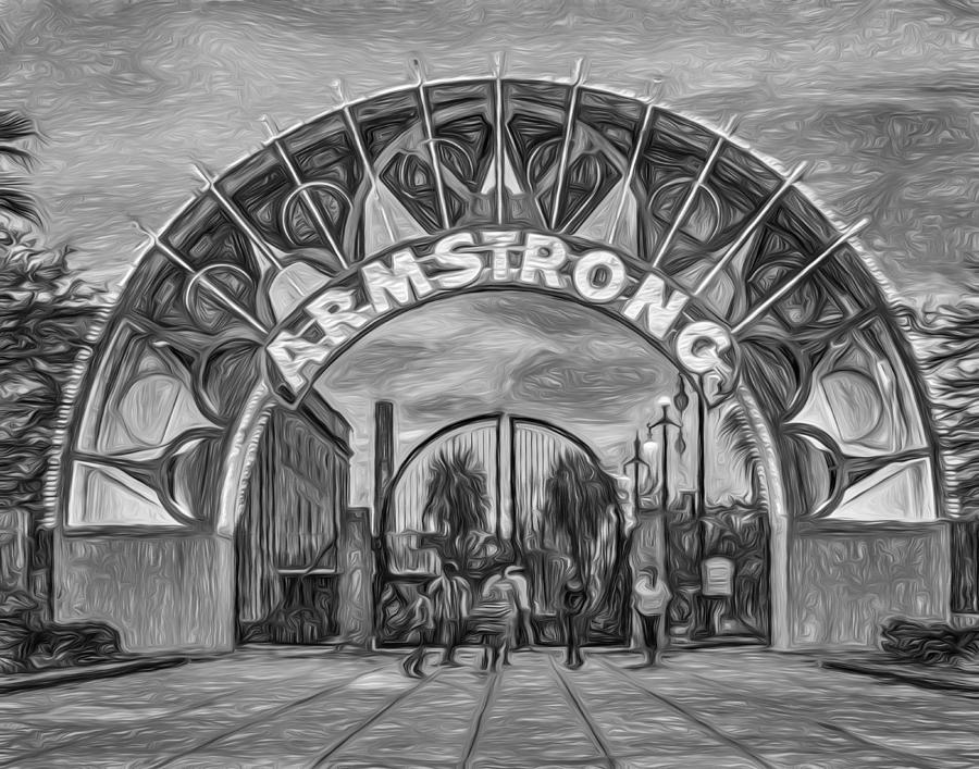 New Orleans Photograph - New Orleans Louis Armstrong Park - Paint BW by Steve Harrington