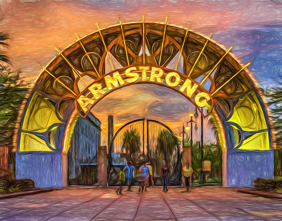 New Orleans Louis Armstrong Park - Paint Photograph by Steve Harrington