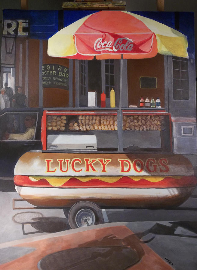 New orleans lucky dog Painting by Walt Maes