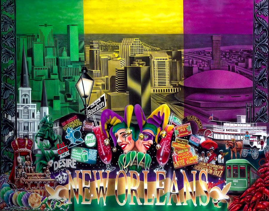 New Orleans Painting - New Orleans Mardi Gras by Brett Sauce