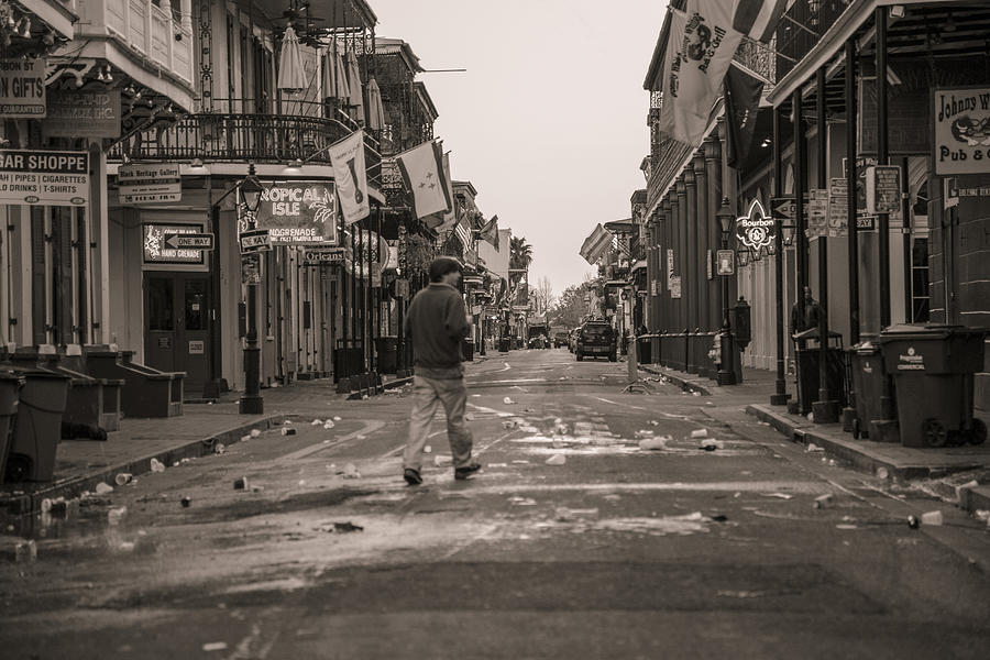 New Orleans Morning After in Sepia Photograph by John McGraw