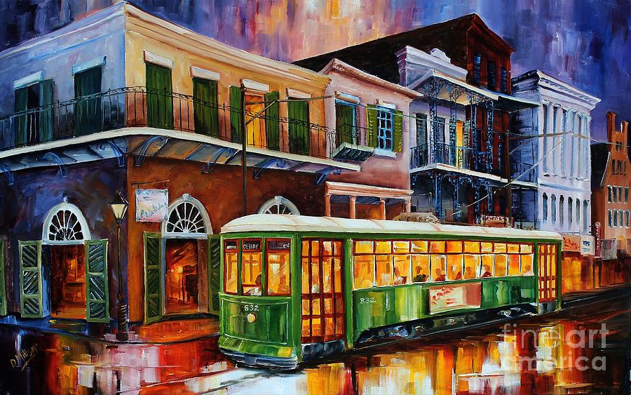 New Orleans Old Desire Streetcar Painting by Diane Millsap