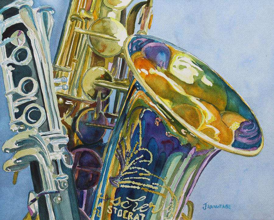 Jazz Painting - New Orleans Reeds by Jenny Armitage