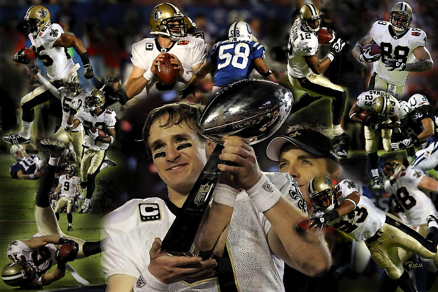 New Orleans Saints 2009 Nfl National Foot League Super Bowl Champions  Painting by Rich Image - Pixels