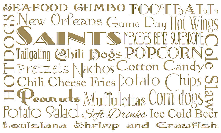 New Orleans Saints Game Day Food 1 Digital Art by Andee Design