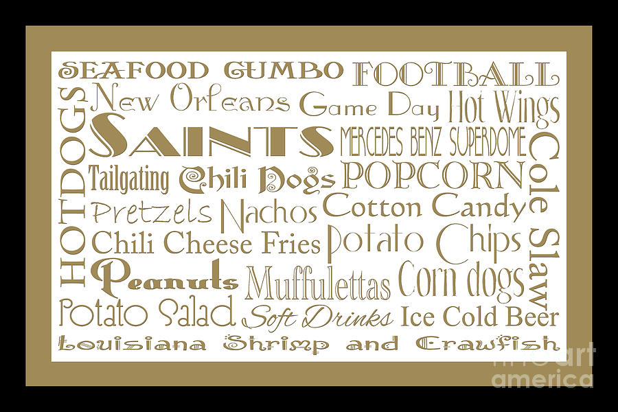 New Orleans Saints Game Day Food 2 Digital Art by Andee Design
