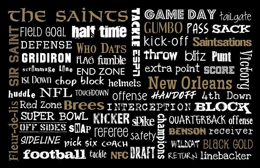 New Orleans Saints Digital Art - New Orleans Saints by Jaime Friedman