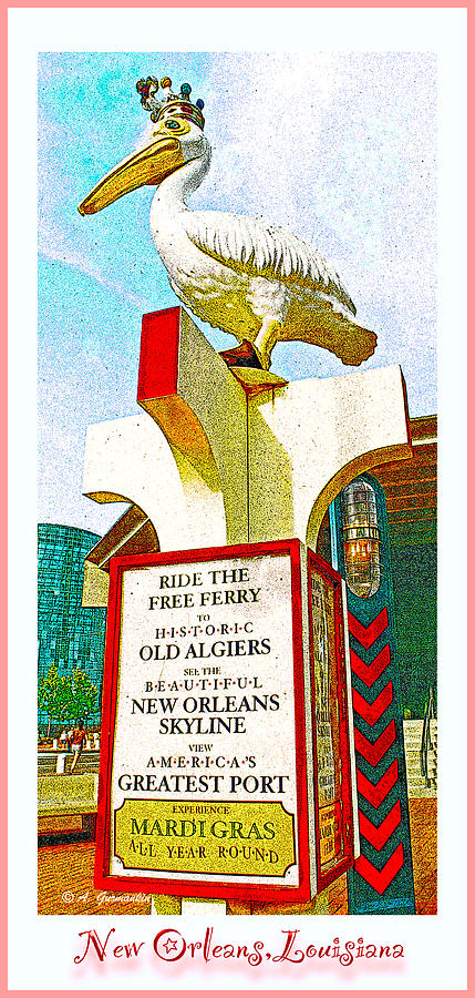 New Orleans Tourist Sign Digital Art by A Macarthur Gurmankin