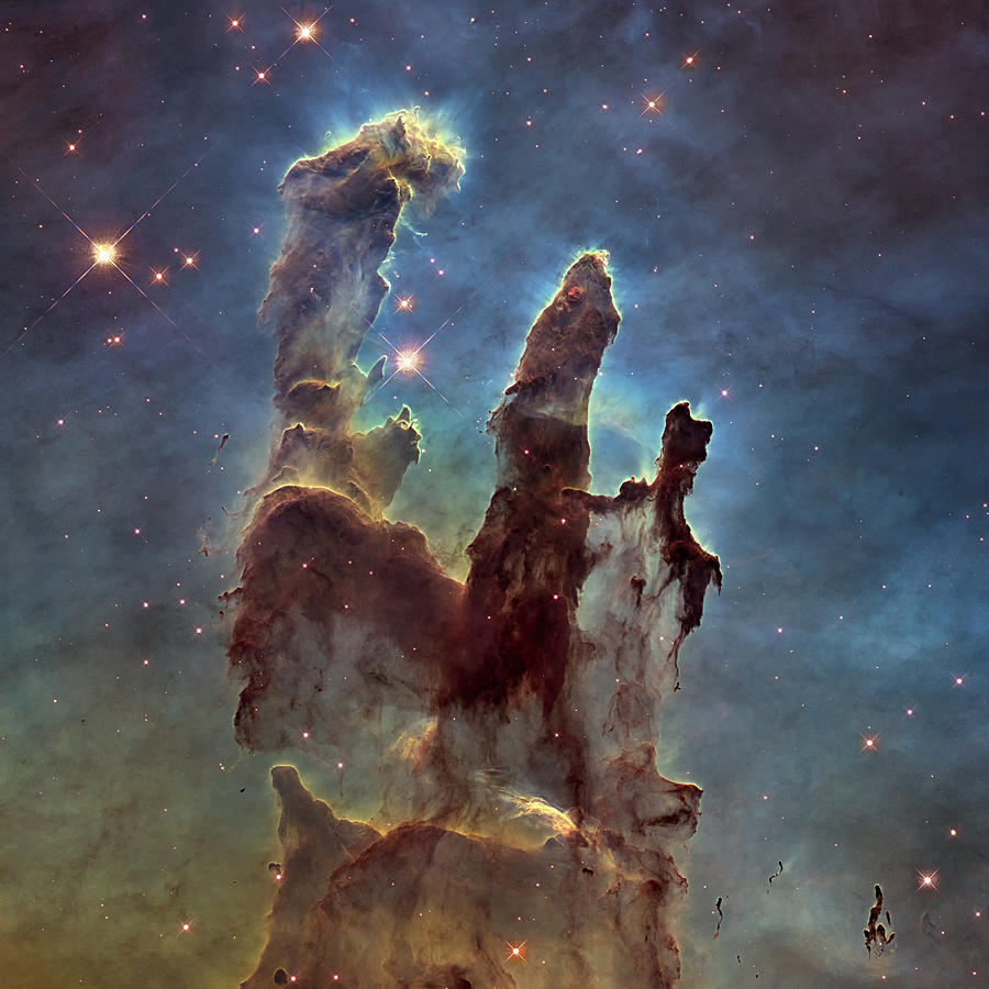 Hubble Pillars of Creation HD Square Photograph by Adam Romanowicz