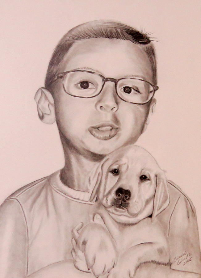 New Puppy Drawing by Sharon Schultz